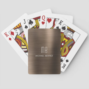 Baraja De Cartas Monograma marrón elegante