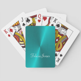 Baraja De Cartas Monograma metalizado brillante azul