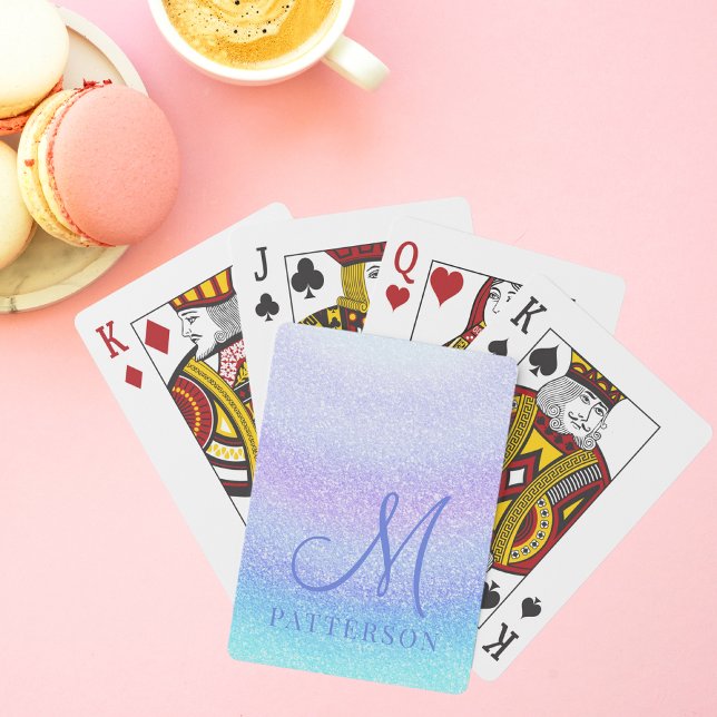 Baraja De Cartas Monograma Moda Purpurina Giral Nombre moderno (Subido por el creador)