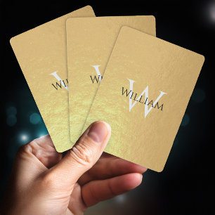 Baraja De Cartas Monograma Moderno de Inicial de Nombre Personaliza