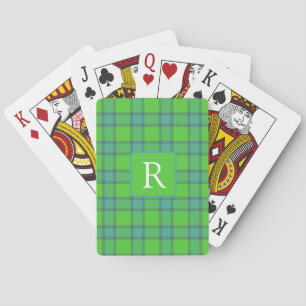 Baraja De Cartas Monograma moderno elegante de cuadros escoceses ve