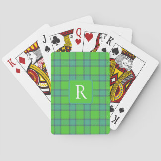 Baraja De Cartas Monograma moderno elegante de cuadros escoceses ve