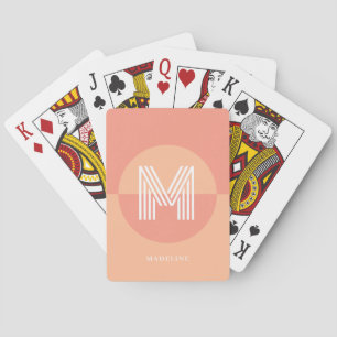 Baraja De Cartas Monograma moderno geométrico rosa de moda