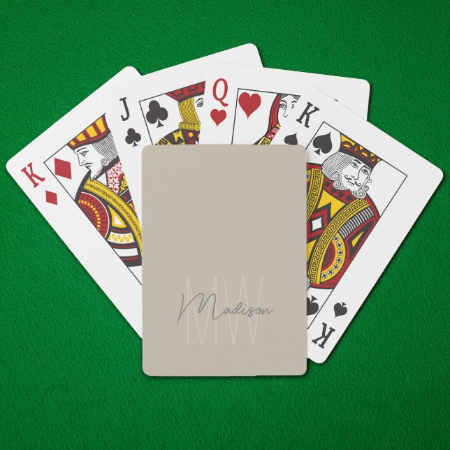 Baraja De Cartas Monograma moderno personalizado (Personalized Modern Monogram Poker Cards by MINTIC DESIGN STUDIO)
