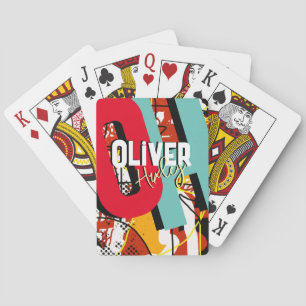 Baraja De Cartas Monograma negrita de color del jugador de póquer