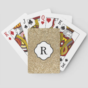 Baraja De Cartas Monograma negro sobre brillo dorado