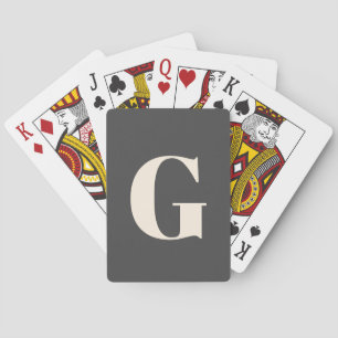 Baraja De Cartas Monograma negro y blanco simple y negrita personal
