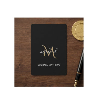 Baraja De Cartas Monograma negro y dorado Elegante lujo