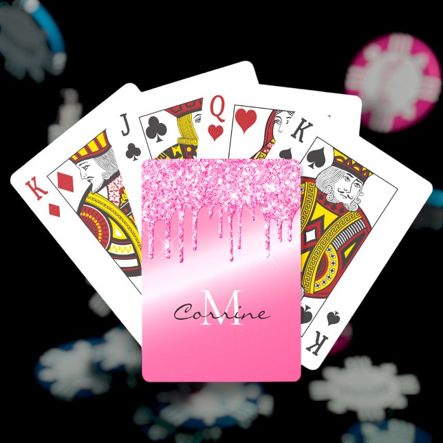 Baraja De Cartas Monograma Neon Purpurina de goteo metálico de colo (Subido por el creador)