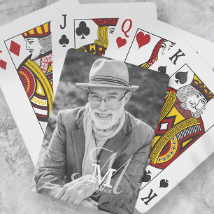 Baraja De Cartas Monograma Nombre Personalizado elegante moderno Fo