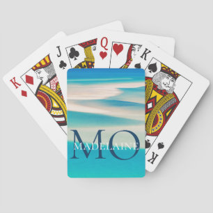 Baraja De Cartas Monograma Ocean Beach Blue Personal
