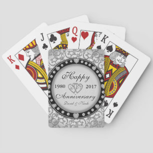 Baraja De Cartas Monograma ornamental del personalizado del
