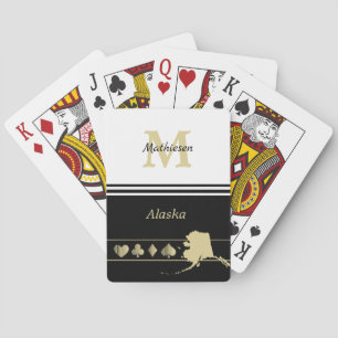 Baraja De Cartas Monograma oro Silhouette Alaska