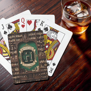 Baraja De Cartas Monograma Oscuro de Poción de Antigua Botica