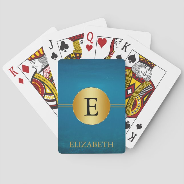 Baraja De Cartas Monograma personalizado (Reverso)