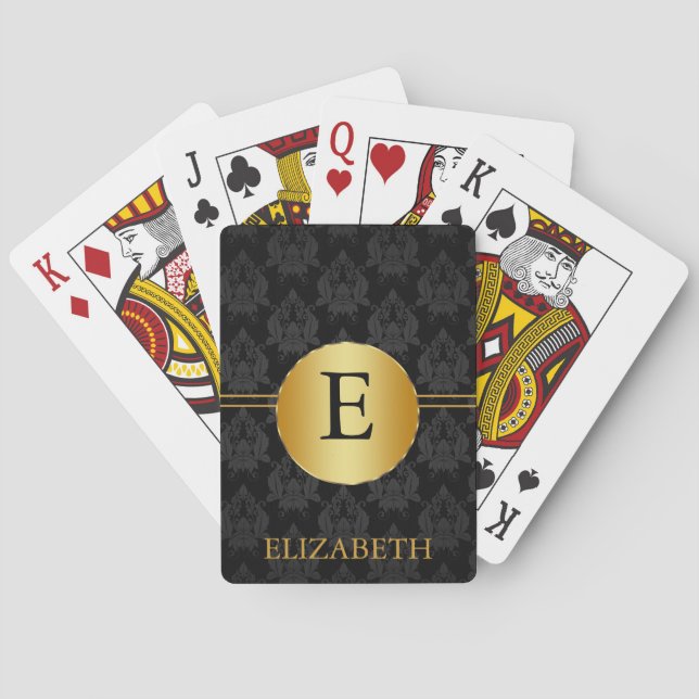 Baraja De Cartas Monograma personalizado (Reverso)