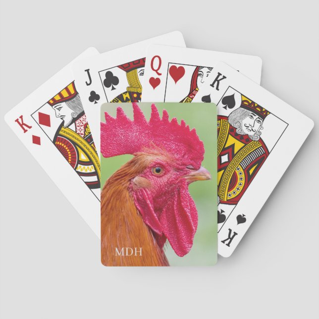 Baraja De Cartas Monograma personalizado Cierre de galerías (Reverso)