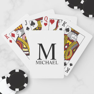 Baraja De Cartas Monograma personalizado clásico y auto de reproduc