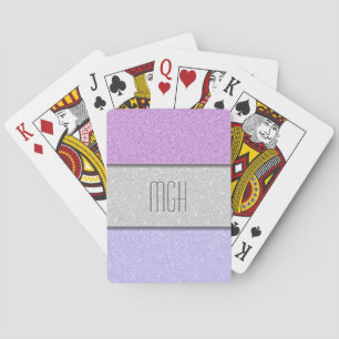 Baraja De Cartas Monograma Personalizado con Brillo Falso