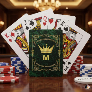 Baraja De Cartas Monograma personalizado de casino de alto riesgo e