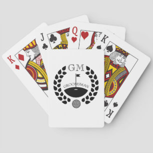 Baraja De Cartas Monograma personalizado del padrino de boda