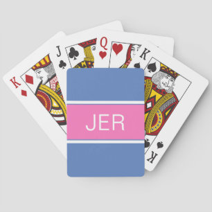 Baraja De Cartas Monograma Personalizado Lindo Femenino Iniciales R