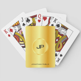 Baraja De Cartas Monograma Plantilla personalizada Gold Aspecto mod