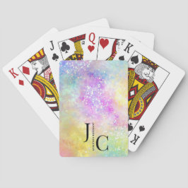 Baraja De Cartas Monograma profesional moderno Holo Opal con estilo