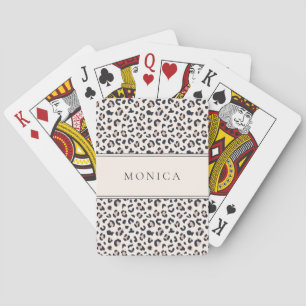 Baraja De Cartas Monograma rosa de impresión animal
