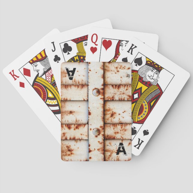 Baraja De Cartas Monograma Rusty Metalizado (Reverso)