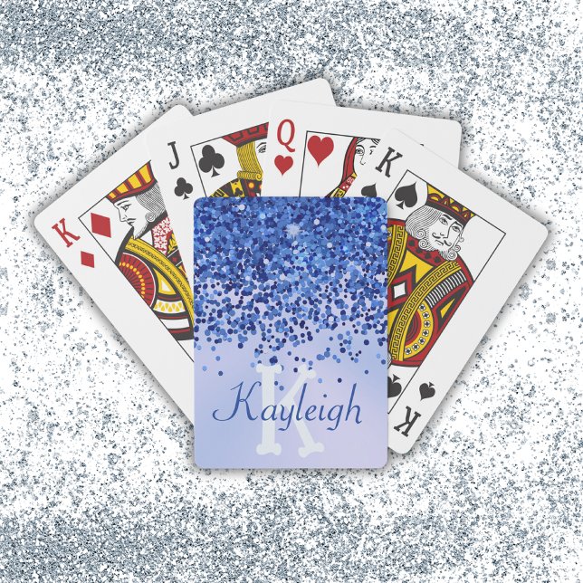 Baraja De Cartas Monograma simple cepillado azul Metalizado y Purpu (Subido por el creador)