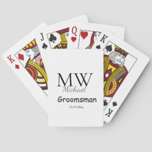 Baraja De Cartas monograma simple personalizado nombre padrino mini