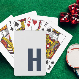 Baraja De Cartas Monograma suavizado Minimalista inicial gris gris