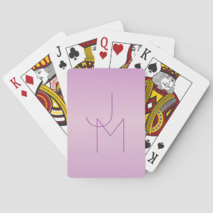 Baraja De Cartas Monograma superpuesto único Rosa lavanda suave