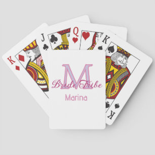Baraja De Cartas monograma tribu de la novia rojo ducha de la novia