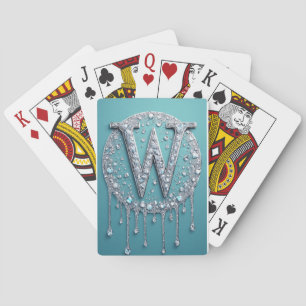 Baraja De Cartas Monograma W con incrustaciones de diamantes