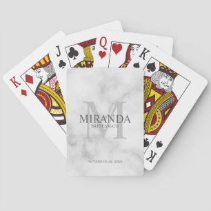 Baraja De Cartas Monograma y nombre de la dama de honor personaliza