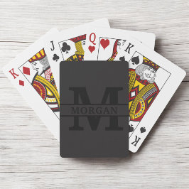 Baraja De Cartas Monograma y nombre elegantes personalizados
