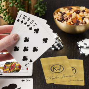 Baraja De Cartas Monograma y nombre en letra cursiva modernos en fa