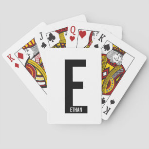 Baraja De Cartas Monograma y nombre negrita personalizado moderno