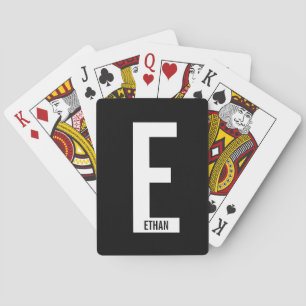 Baraja De Cartas Monograma y nombre negrita personalizado moderno