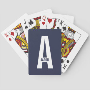 Baraja De Cartas Monograma y nombre negrita personalizado moderno