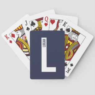 Baraja De Cartas Monograma y nombre negrita personalizado moderno