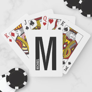 Baraja De Cartas Monograma y nombre negrita personalizado moderno