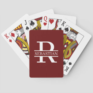 Baraja De Cartas  Monograma y nombre Personalizado personalizado
