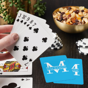 Baraja De Cartas Monograma y nombre Personalizado personalizado