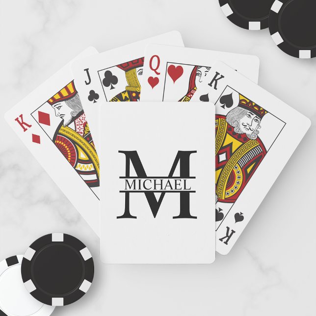Baraja De Cartas Monograma y nombre personalizados (Subido por el creador)