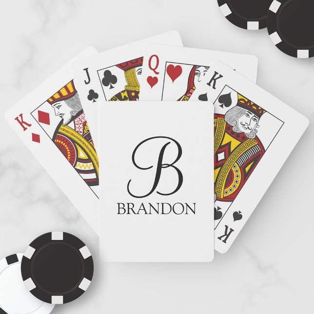 Baraja De Cartas Monograma y nombre personalizados de guión clásico (Subido por el creador)