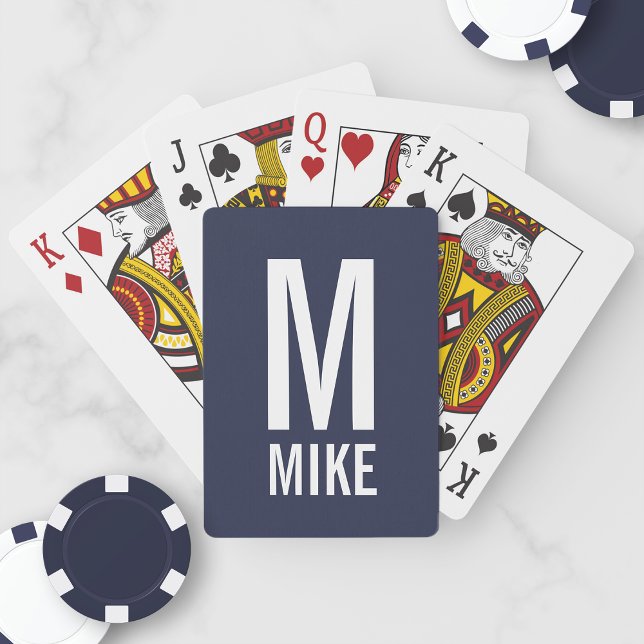 Baraja De Cartas Monograma y nombre personalizados modernos (Subido por el creador)