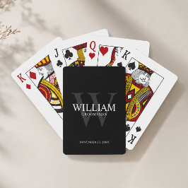 Baraja De Cartas Monograma y nombre personalizados para padrinos de